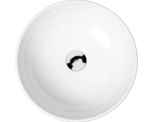 Aufsatzwaschbecken aus Keramik mit Abflussventil