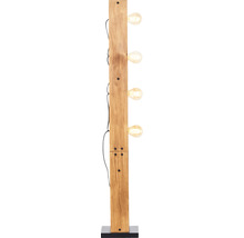 Stehlampe aus Holz mit vier Glühbirnen
