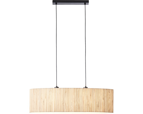 Hängelampe mit länglichem Lampenschirm aus Bambus