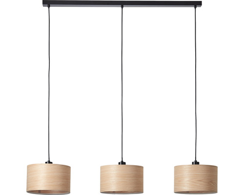 Pendelleuchte mit drei Holzschirmen