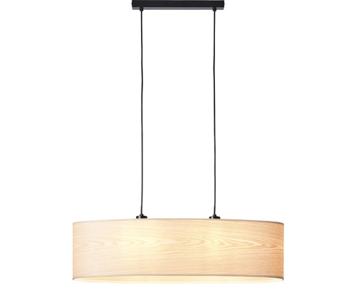 Längliche Hängelampe mit Holzstruktur