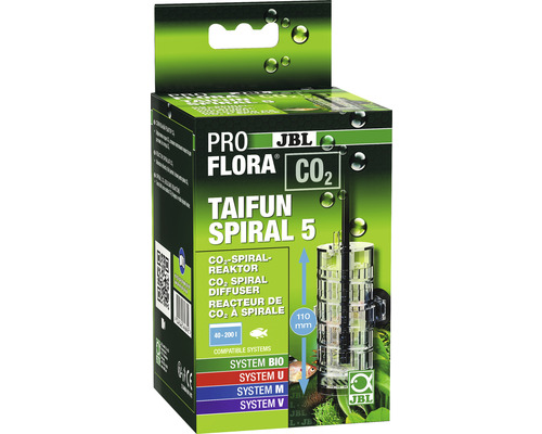 Erweiterbarer CO2-Reaktor JBL PROFLORA CO² Taifun Spiral 5 JBL ProFlora CO2 Taifun Spiral 5 CO2-Diffusor für Aquarien von 40 bis 200 Liter