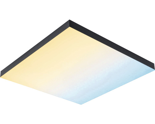 LED Panel dimmbar 24W 1690 lm warmweiß- tageslichtweiß + RGBW HxLxB 25x450x450 mm Loria Rainbow schwarz/weiß mit Fernbedienung und Nachtlichtfunktion