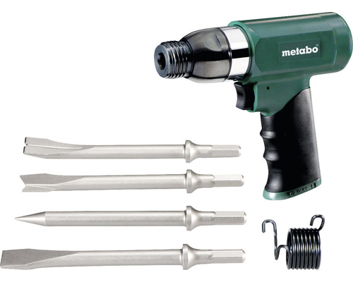 Metabo Logo Drucklufthammer mit vier Meißeln und einer Feder
