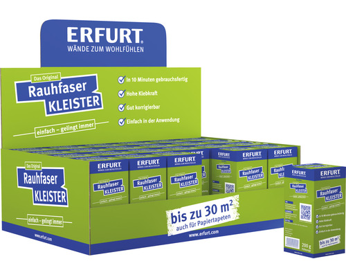 Erfurt Rauhfaser Kleister Display mit Kleisterpackungen für Raufasertapeten