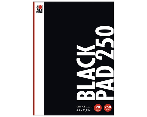 Black PAD schwarzes Papier DIN A4, 250 gr, 20 Blatt