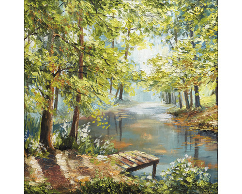 Leinwandbild River in forest II 40x40 cm