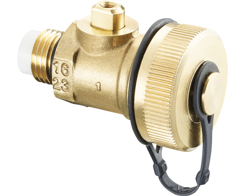 Entleerungskugelhahn Oventrop 1/4" für Aquamodul Trinkwasser-Verteilsystem 4200191 Messing-Wasserhahnadapter mit Verschlusskappe