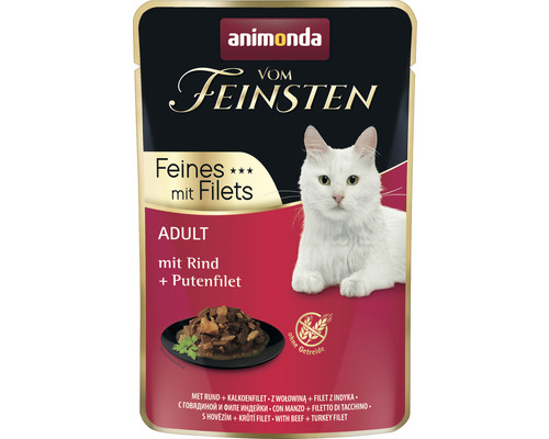 Katzenfutter nass animonda vom Feinsten mit Rind und Putenfilet 85 g