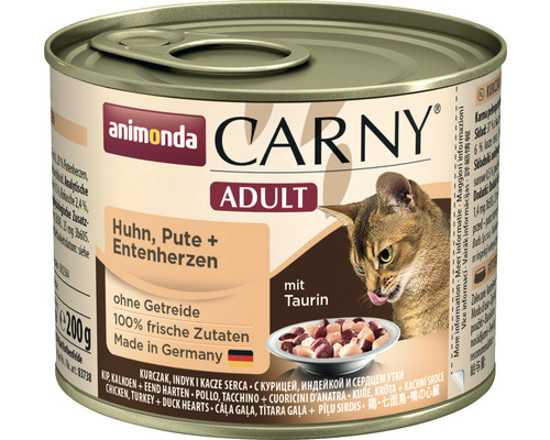 Katzenfutter nass animonda Carny Adult Huhn & Pute & Entenherz 200 g