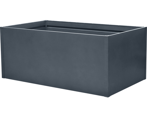 Hochbeet klassisch Twin-Wall Gr. L 180 x 90 x 76 cm anthrazit Rechteckiger Pflanzkasten aus Metall