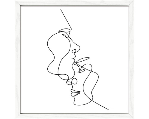 Gerahmtes Bild Line art face IV 33x33 cm