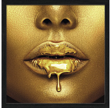 Dekoratives Wandbild mit Gesicht und tropfendem Gold