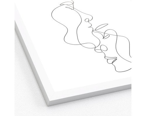 Gerahmtes Bild mit einer Strichzeichnung von zwei Gesichtern