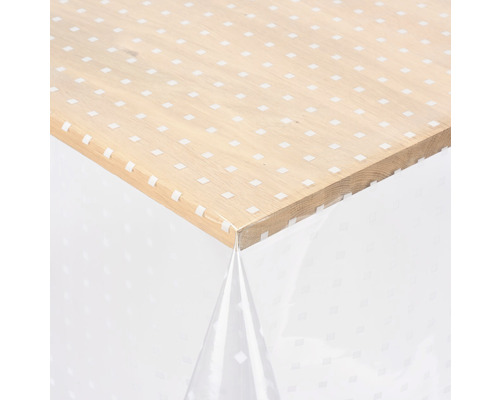 Tischdecke Crystal Karo weiß 140 cm breit (Meterware)