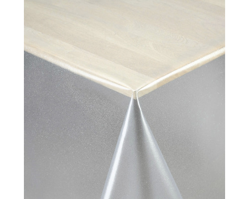 Tischdecke Crystal Silver glitzernd 140 cm breit (Meterware) Transparente Tischdecke schützt einen Tisch