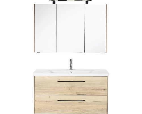 Waschtischunterschrank mit Waschbecken und Spiegelschrank für das Badezimmer