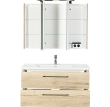 Badezimmermöbelset mit Waschbeckenunterschrank und Spiegelschrank