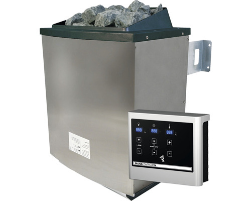 Saunaofen Karibu 9 kW mit ext. Steuerung Easy Finnisch Saunaofen mit Saunasteinen und digitalem Steuergerät