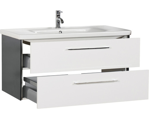 Waschtisch mit zwei Schubladen und Waschtischarmatur