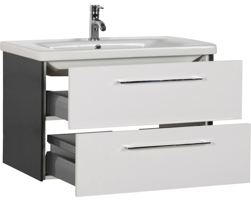 Waschtischunterschrank mit zwei Schubladen und Waschbecken