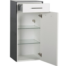 Offener Badschrank mit Schublade und Glasböden
