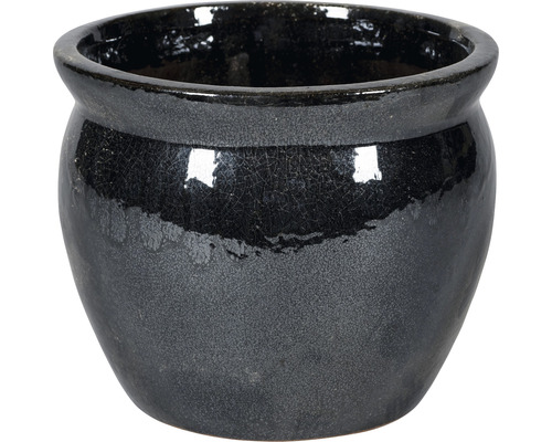 Pflanztopf rund Passion for Pottery Shanghai Verbundwerkstoff Ø 30 cm H 25 cm schwarz