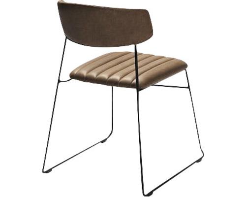 Gepolsterter Stuhl mit Metallgestell
