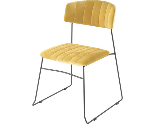 Stuhl mit Metallgestell und Polsterung