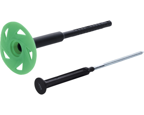 Zwei Schlagdübel aus Kunststoff und Metall