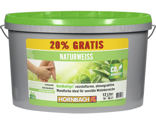 HORNBACH Naturweiss konservierungsmittelfrei weiß 12 L +20%-0