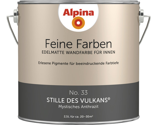 Alpina Feine Farben konservierungsmittelfrei Stille des Vulkans 2,5 L Alpina Feine Farben edelmatte Wandfarbe für Innen in einem 2,5 Liter Gebinde