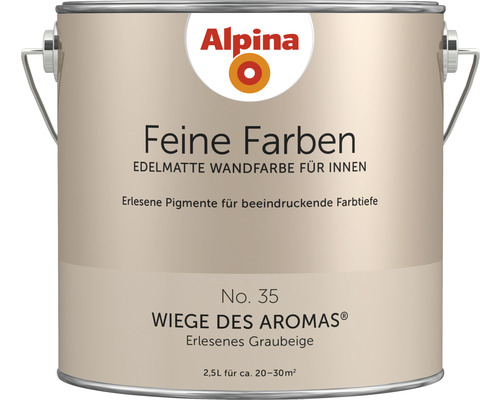 Alpina Feine Farben konservierungsmittelfrei Wiege des Aromas 2,5 L Alpina Feine Farben Innenwandfarbe, 2,5 Liter Dose