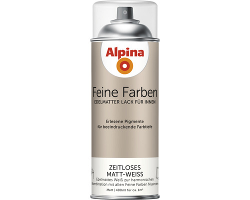 Alpina Feine Farben Sprühlack Zeitlos Matt-Weiß edelmattes weiß 400 ml