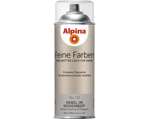 Alpina Feine Farben Sprühlack Nebel im November melancholisches mittelgrau 400 ml