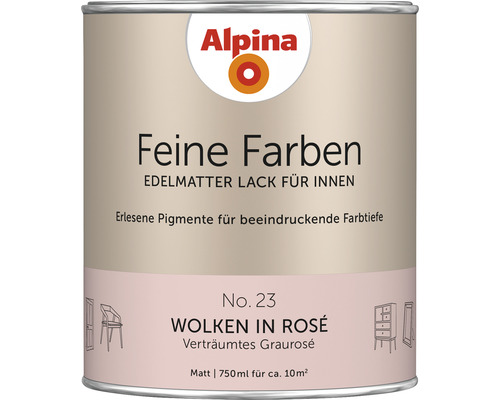 Alpina Feine Farben Lack Wolken in Rosé verträumtes graurosé 750 ml