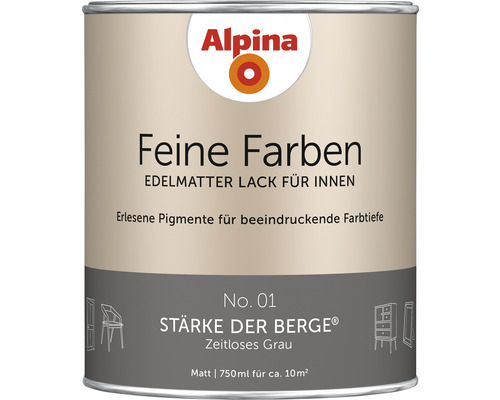 Alpina Feine Farben Lack Stärke der Berge zeitloses grau 750 ml