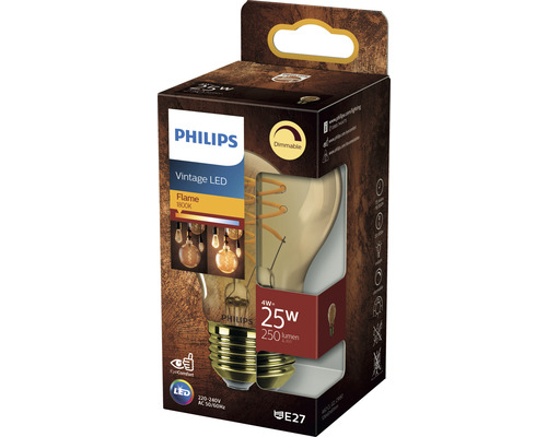 Verpackung einer dimmbaren Philips Vintage LED Lampe mit E27 Sockel
