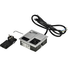 Einbausteckdose mit Stecker und Stromkabel