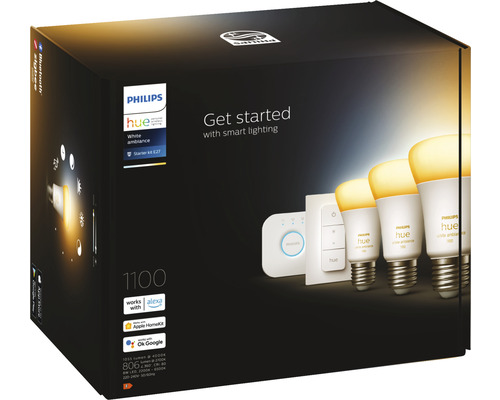 Philips Hue White Ambiance Starter Set E27 Verpackung