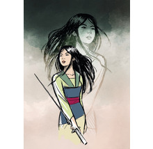 Illustration einer jungen Frau mit Schwert
