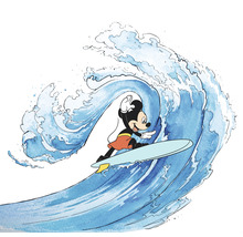 Fototapete Vlies IADX6-007 Into Adventure Disney Mickey Surfing 6-tlg. 300 x 280 cm