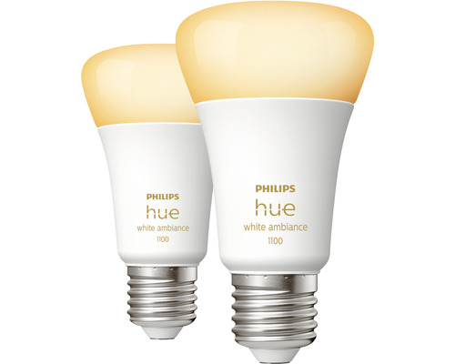 Zwei Philips Hue White Ambiance 1100 Glühbirnen