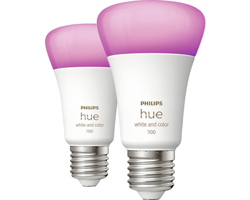 Zwei Philips Hue White and Color 1100 Glühbirnen