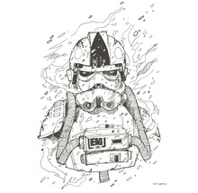 Zeichnung eines Star Wars AT-AT-Fahrers