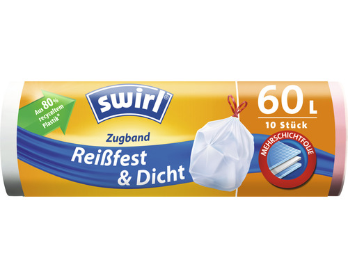 Müllbeutel Swirl mit Zugband 60 l 10 Stück Müllbeutel Swirl mit Zugband 60 l 10 Stück