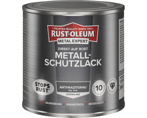 RUST OLEUM METAL EXPERT Metallschutzlack Seidenmatt RAL7016 anthrazitgrau 250 ml