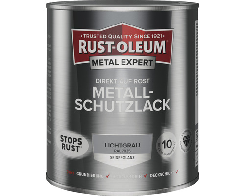 RUST OLEUM METAL EXPERT Metallschutzlack Seidenmatt RAL7035 lichtgrau 750 ml
