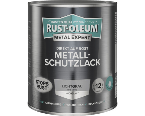 RUST OLEUM METAL EXPERT Metallschutzlack Hochglänzend Wasserbasiert RAL5010 enzianblau 750 ml