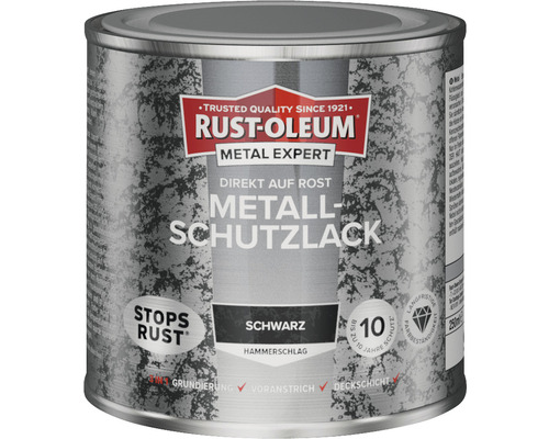 RUST OLEUM METAL EXPERT Metallschutzlack Hammerschlag schwarz 250 ml
